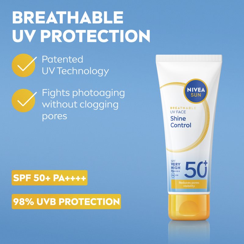 NIVEA SUN Shine Control pleťový krém na opalování SPF 50+ SPF 50+ 40 ml (obrázek 4)
