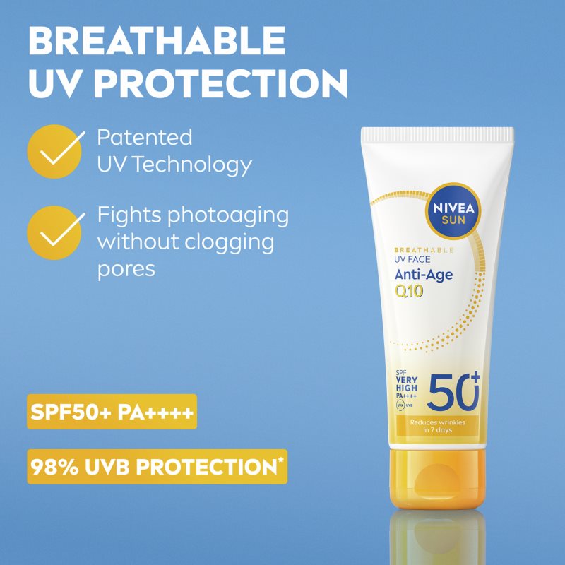 NIVEA SUN Anti-Age Q10 pleťový krém na opalování s protivráskovým účinkem SPF 50+ 40 ml (obrázek 3)