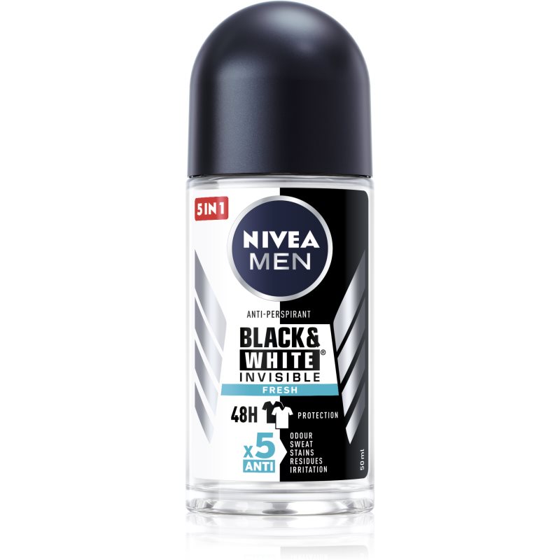 Nivea Men Invisible Black & White anti-transpirant roll-on za moške 50 ml