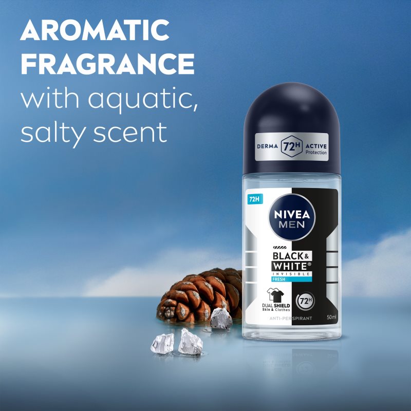 NIVEA MEN Invisible Black & White Fresh kuličkový antiperspirant pro muže 50 ml (obrázek 3)