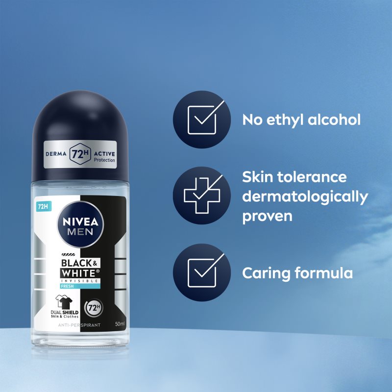 NIVEA MEN Invisible Black & White Fresh kuličkový antiperspirant pro muže 50 ml (obrázek 6)