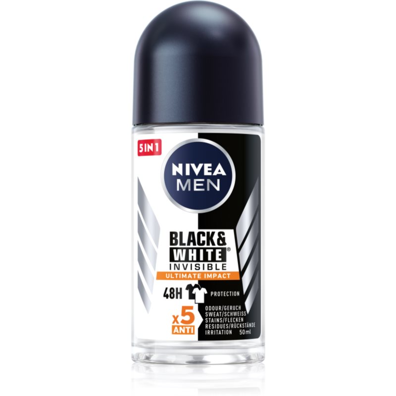 Nivea Men Invisible Black & White кульковий антиперспірант для чоловіків 50 мл