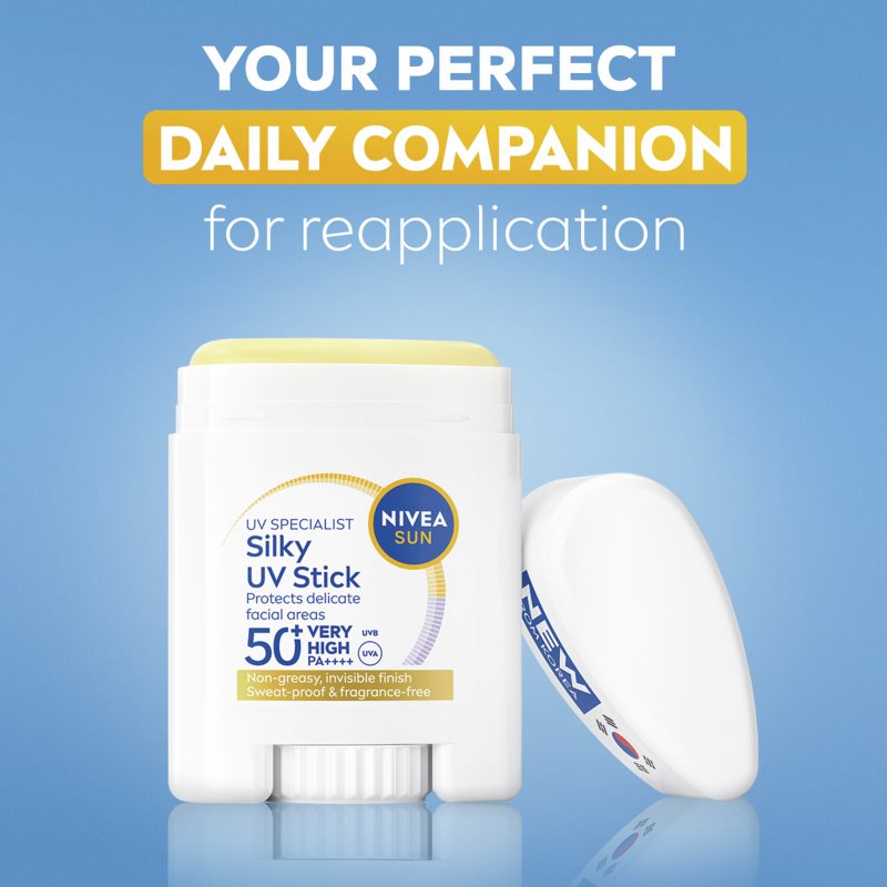 NIVEA SUN Silky UV Stick opalovací krém v tyčince SPF 50+ 15 g (obrázek 7)