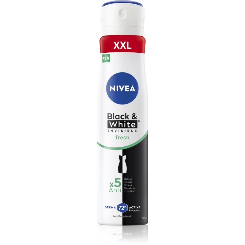 NIVEA Invisible Black & White Fresh antyperspirant w sprayu dla kobiet 250 ml