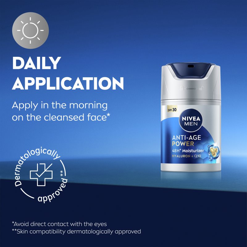 NIVEA MEN Anti-Age Power intensive feuchtigkeitsspendende Creme gegen Falten SPF 30 50 ml (Bild 6)