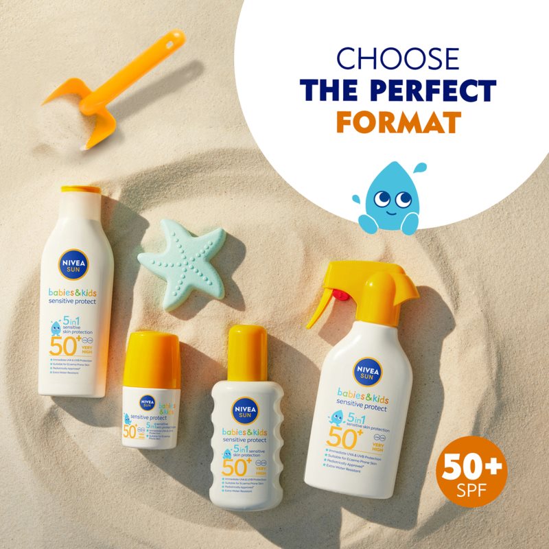 NIVEA SUN Babies & Kids dětský sprej na opalování pro citlivou pokožku SPF 50+ 250 ml (obrázek 6)