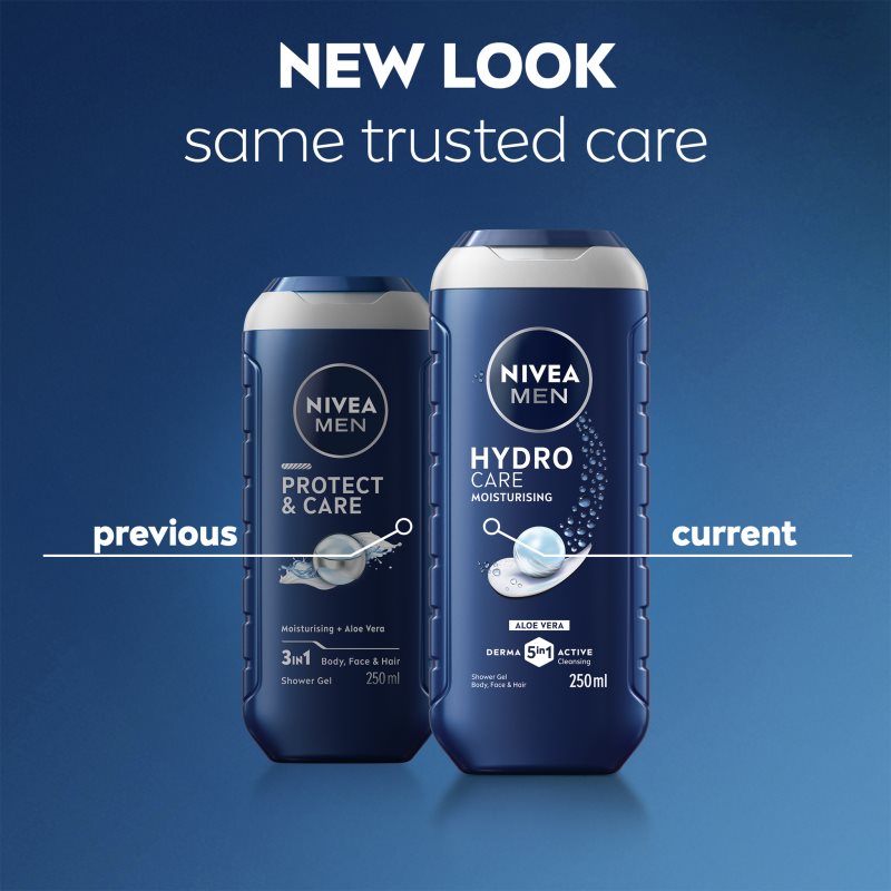 NIVEA MEN Hydrocare sprchový gel na tvář, tělo a vlasy 250 ml (obrázek 7)