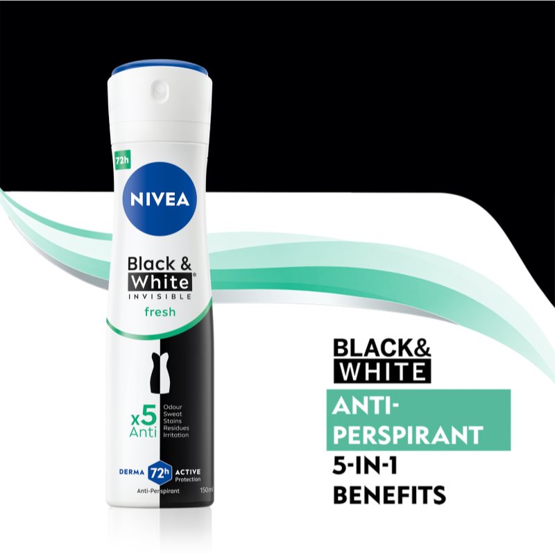 Nivea Invisible Black & White Fresh Antiperspirant Spray For Women 150 Ml