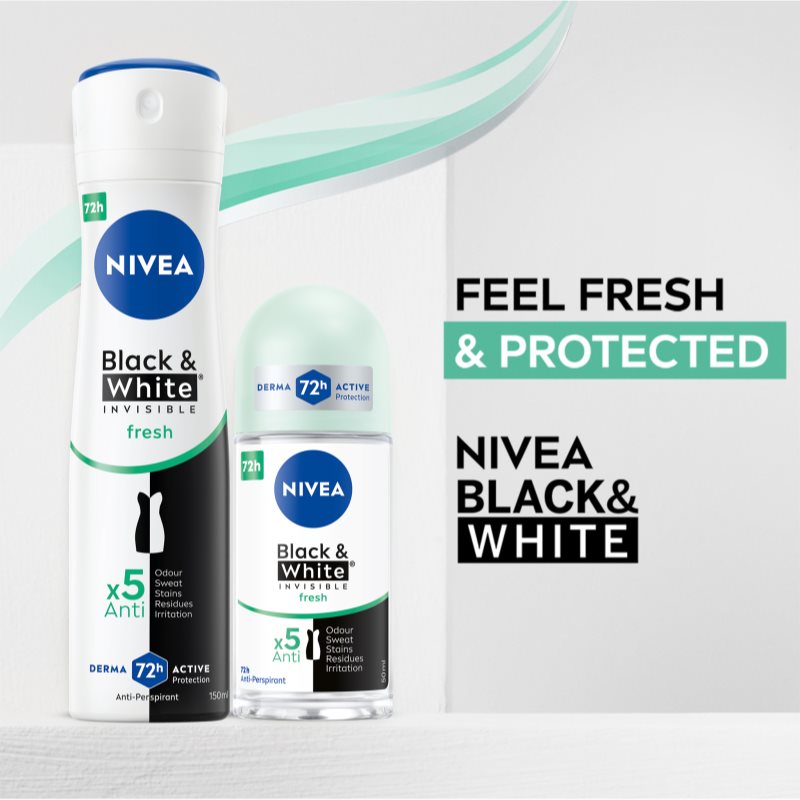 Nivea Invisible Black & White Fresh Antiperspirant Spray For Women 150 Ml