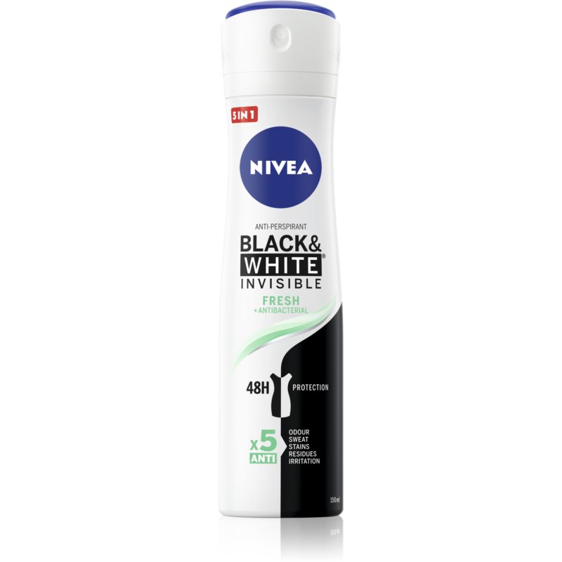 Nivea Invisible Black & White Fresh antiperspirant v spreji pre ženy 150 ml