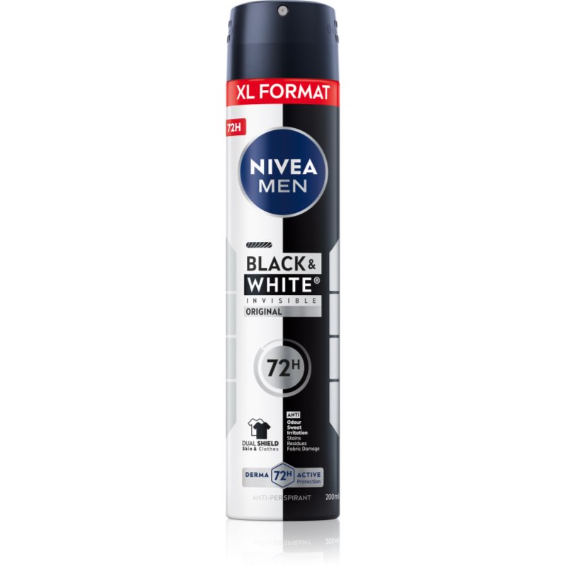 Nivea Men Black & White Invisible Original Antiperspirant Spray For Men 200 Ml
