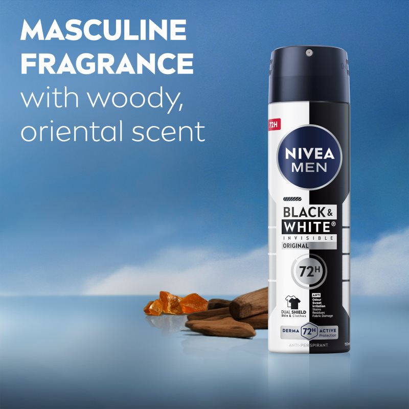 NIVEA MEN Black & White Invisible Original antiperspirant v spreji pre mužov 200 ml
