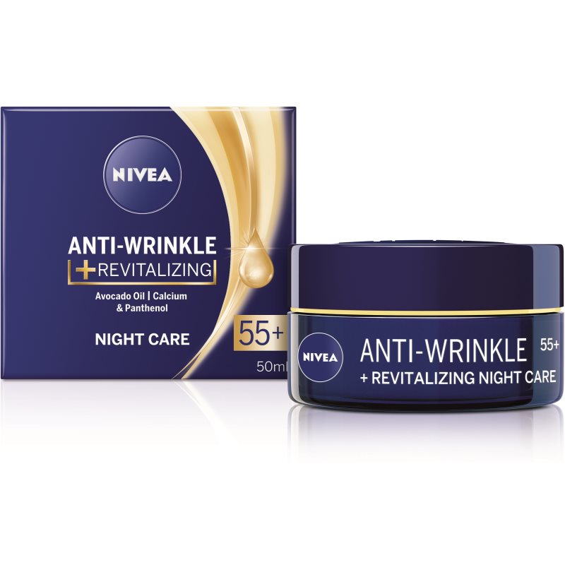 

Nivea Anti-Wrinkle Revitalizing відновлюючий нічний крем проти зморшок 55