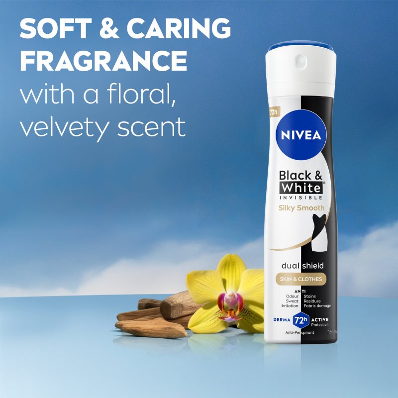 NIVEA Black & White Invisible Silky Smooth antiperspirant v spreji pre ženy 200 ml