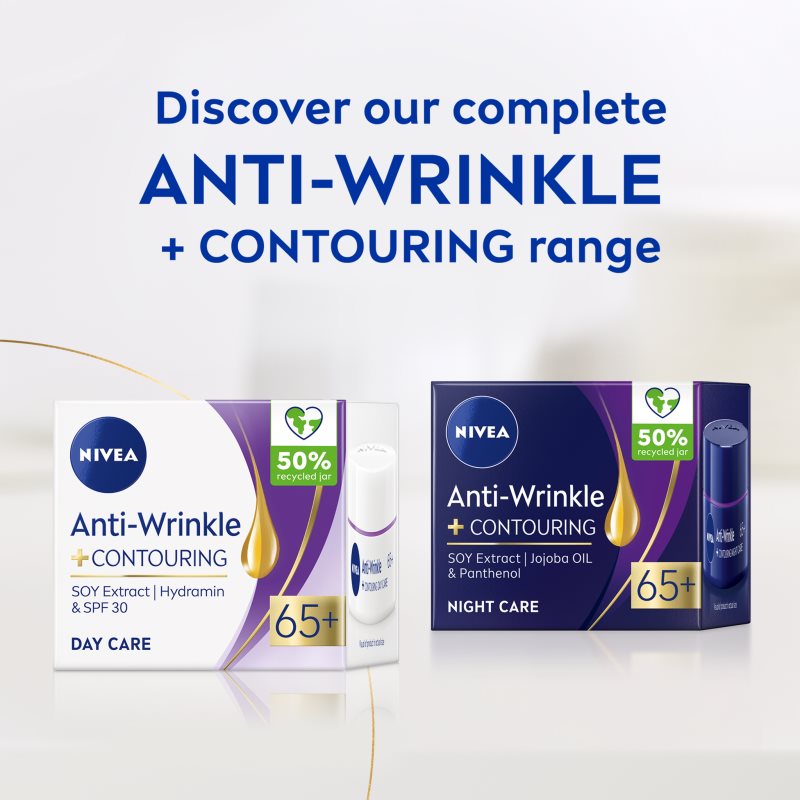 NIVEA Anti-Wrinkle Contouring Straffende Gesichtskonturen-Tagescreme SPF 30 65+ 50 ml