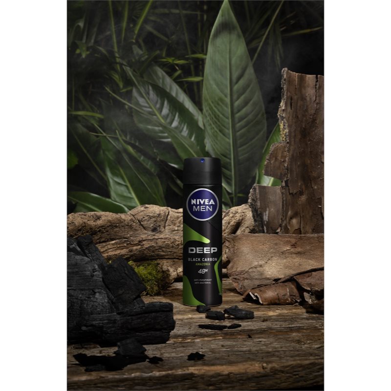 Nivea Men Deep Antiperspirant Spray For Men Black Carbon Amazonia 150 Ml