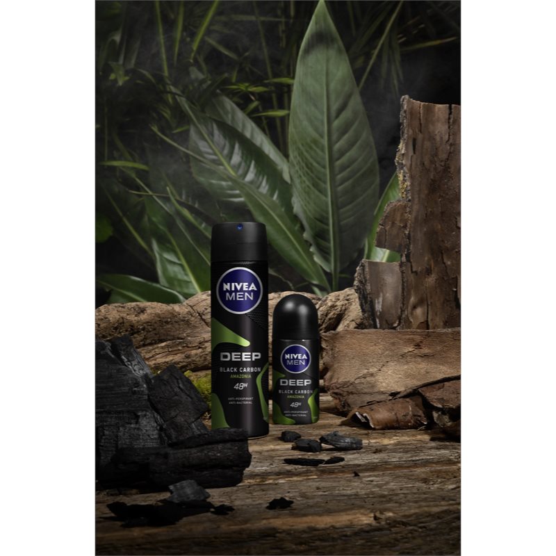 Nivea Men Deep Antiperspirant Spray For Men Black Carbon Amazonia 150 Ml