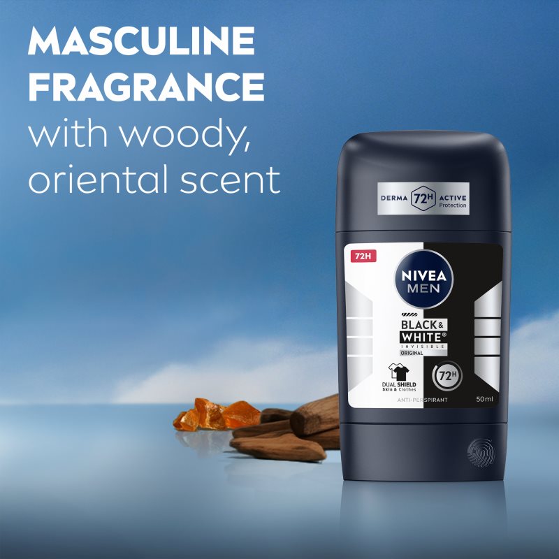 NIVEA MEN Black & White Invisible Original tuhý antiperspirant pro muže 50 ml (obrázek 3)