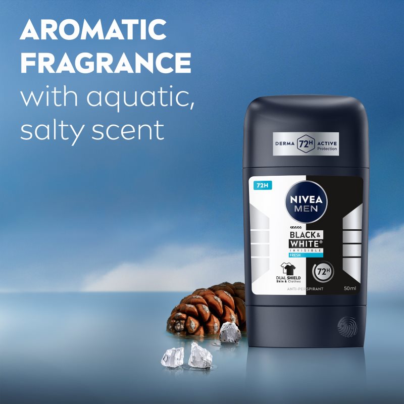 NIVEA MEN Black & White Invisible Fresh tuhý antiperspirant pro muže 50 ml (obrázek 4)