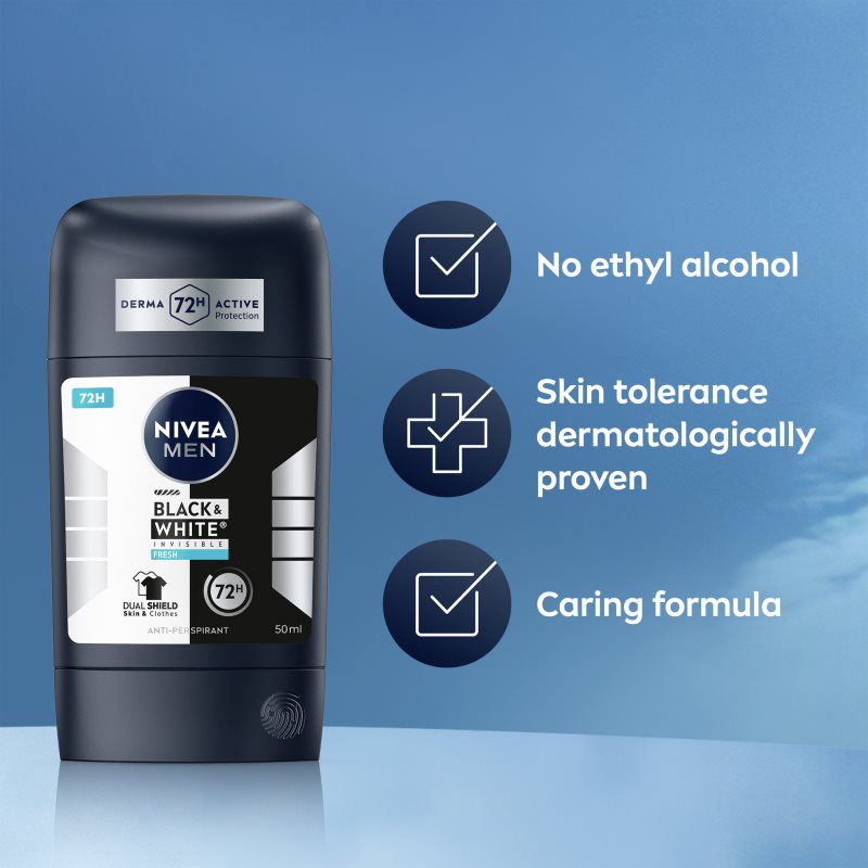 NIVEA MEN Black & White Invisible Fresh tuhý antiperspirant pro muže 50 ml (obrázek 6)