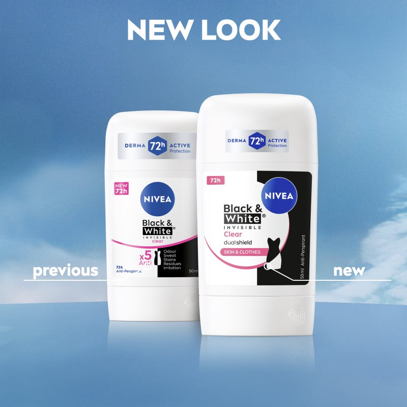 NIVEA Black & White Invisible Clear tuhý antiperspitant 50 ml (obrázok 8)