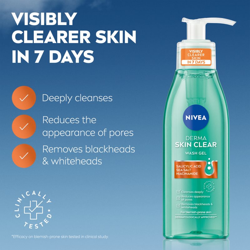 Nivea Derma Skin Clear Gel Nettoyant Visage 150 Ml