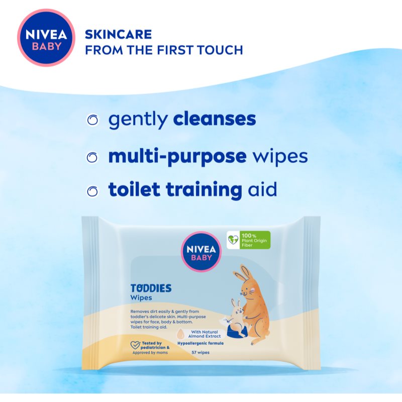 NIVEA BABY Toddies Baby Wipes 57 Pc