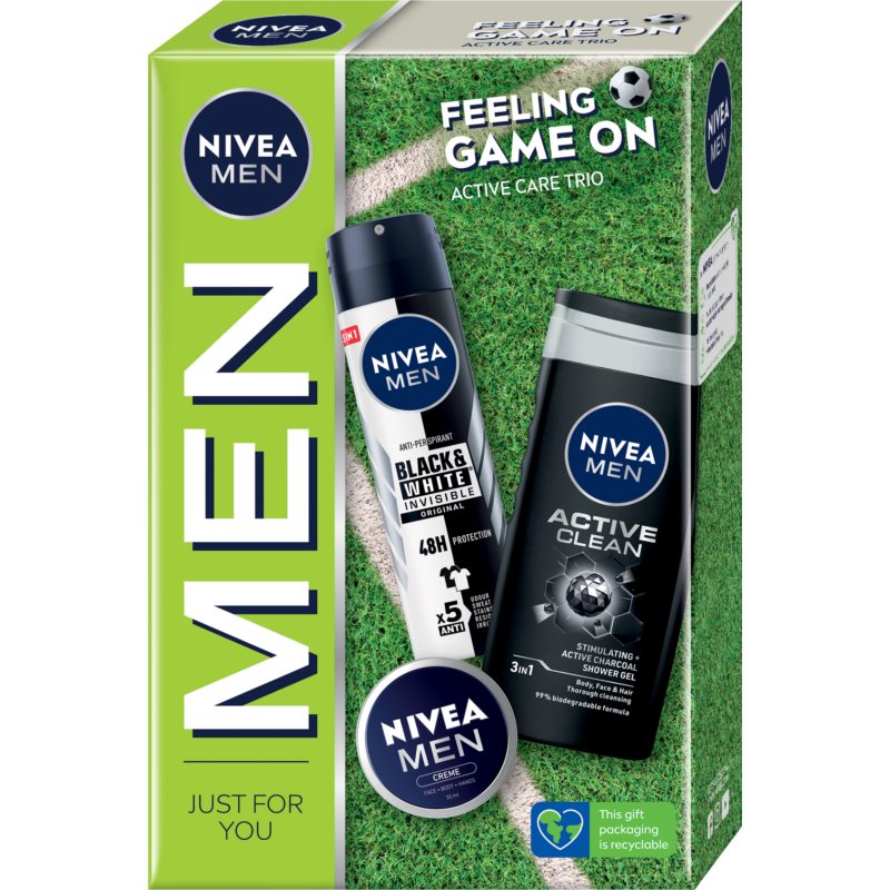 NIVEA MEN Feeling Game On Geschenkset (für Körper und Gesicht) für Herren