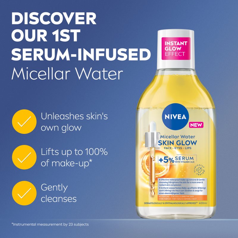 NIVEA Micellar Skin Glow acqua micellare detergente illuminante 400 ml