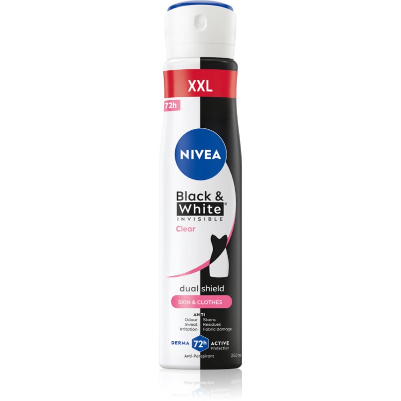 NIVEA Invisible Black & White Clear antitranspirante en spray para mujer 250 ml