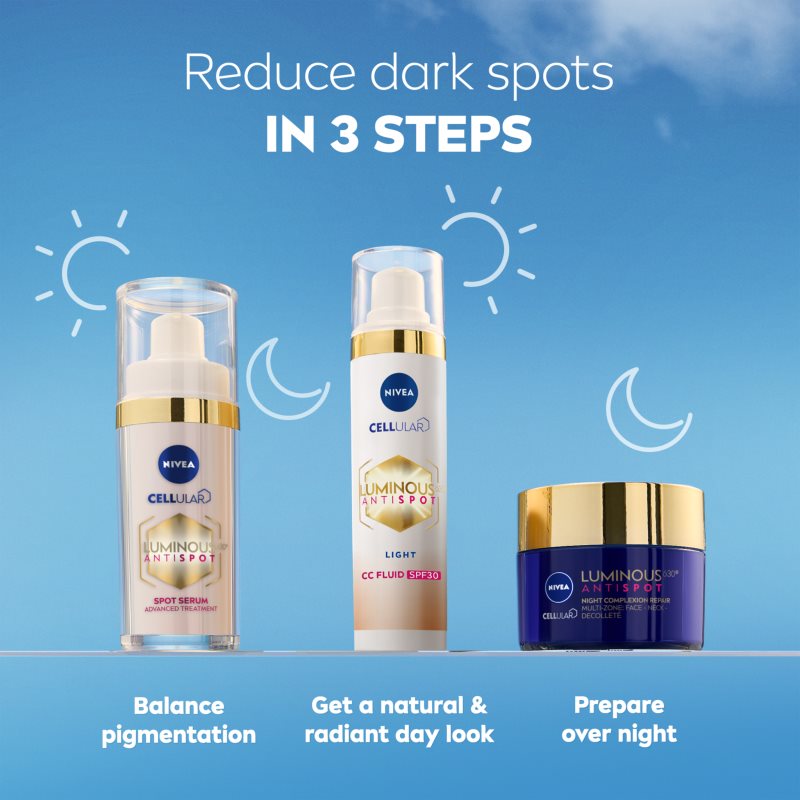 NIVEA Luminous 630 Anti Spot CC Crème Illuminatrice SPF 30 Teinte Light 40 Ml