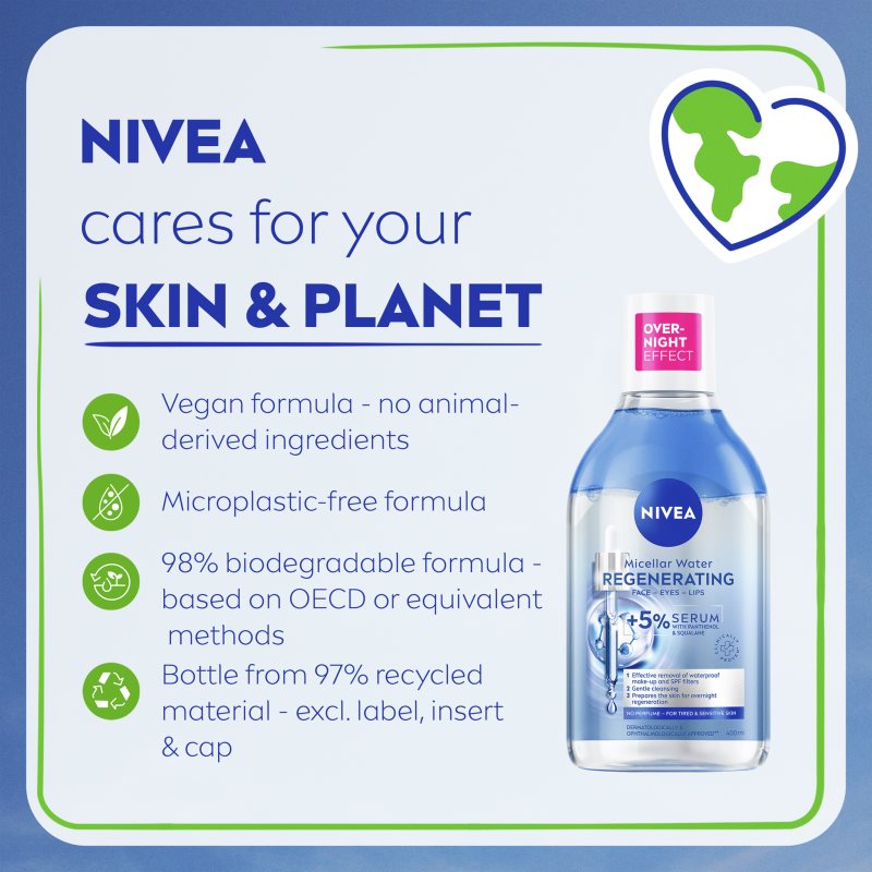 NIVEA Micellar Regenerating čisticí micelární voda s regeneračním účinkem 400 ml (obrázek 9)