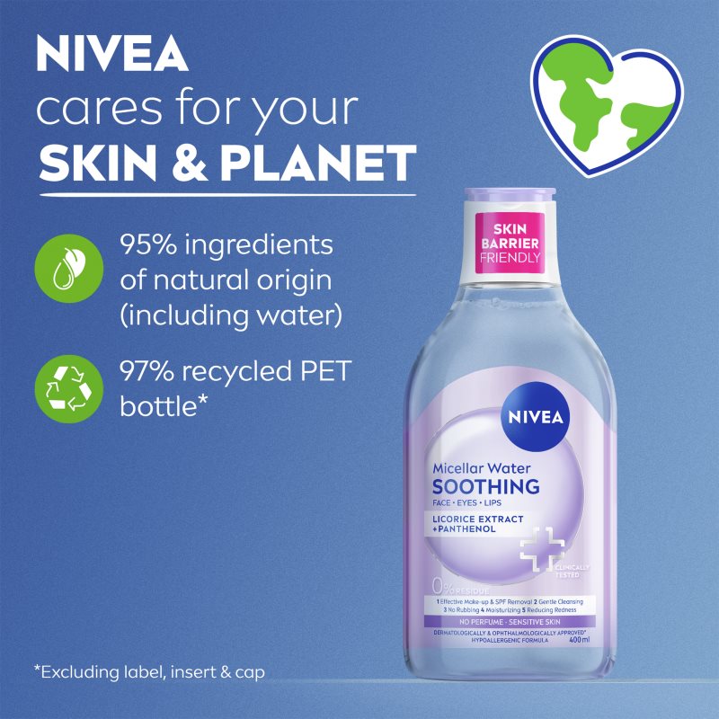 NIVEA Micellar Soothing micelární čisticí voda pro citlivou pleť 400 ml (obrázek 7)