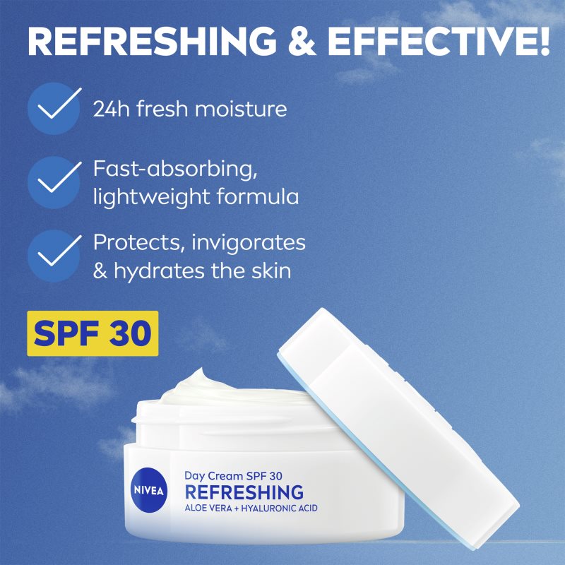 NIVEA Refreshing ľahký hydratačný krém SPF 30 50 ml