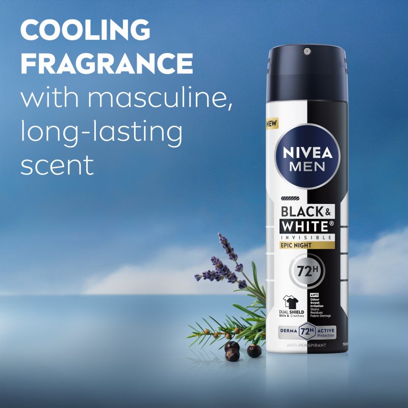 NIVEA MEN Black & White Epic Night antiperspirant ve spreji pro muže 200 ml (obrázek 3)