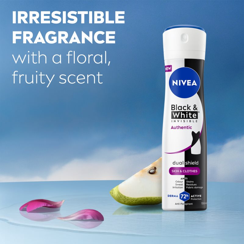 NIVEA Black & White Authentic antiperspirant ve spreji 72h 150 ml (obrázek 4)