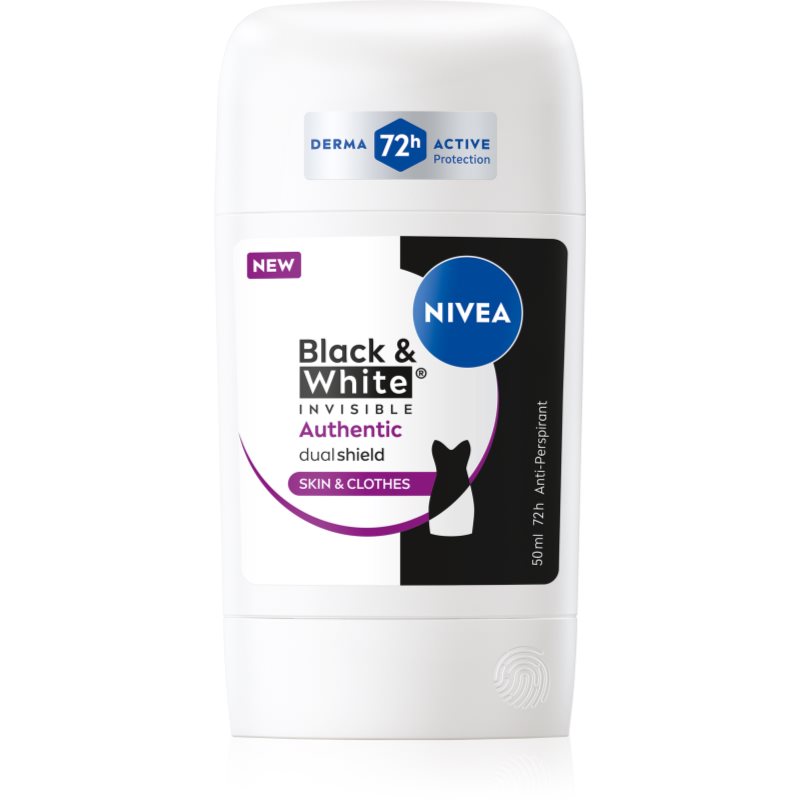 NIVEA Black & White Authentic tuhý antiperspitant 50 ml