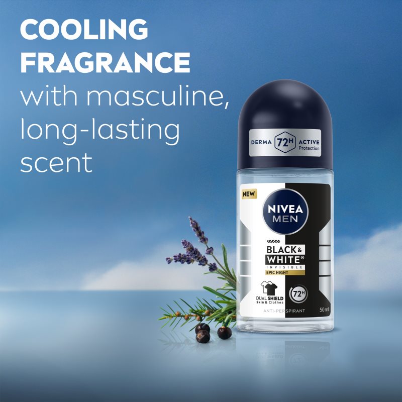 NIVEA MEN Black & White Epic Night antiperspirant roll-on 72h 50 ml (obrázek 4)