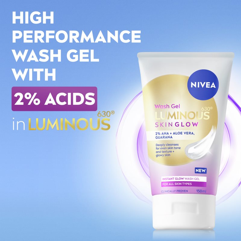 NIVEA Luminous Skin Glow čistiaci pleťový gél pre rozjasnenie pleti 150 ml (obrázok 6)