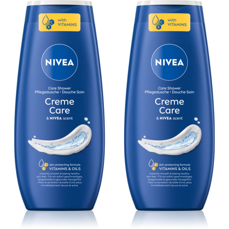 NIVEA Creme Care hoitava suihkugeeli edullinen pakkaus