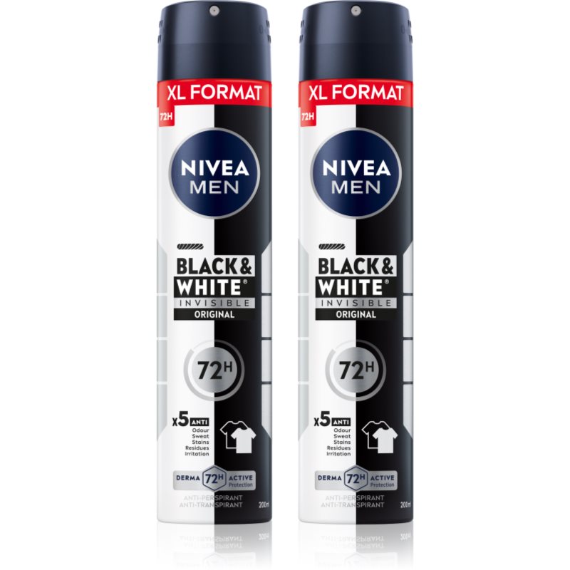 NIVEA MEN Black & White Invisible Original antiperspiranttisuihke edullinen pakkaus