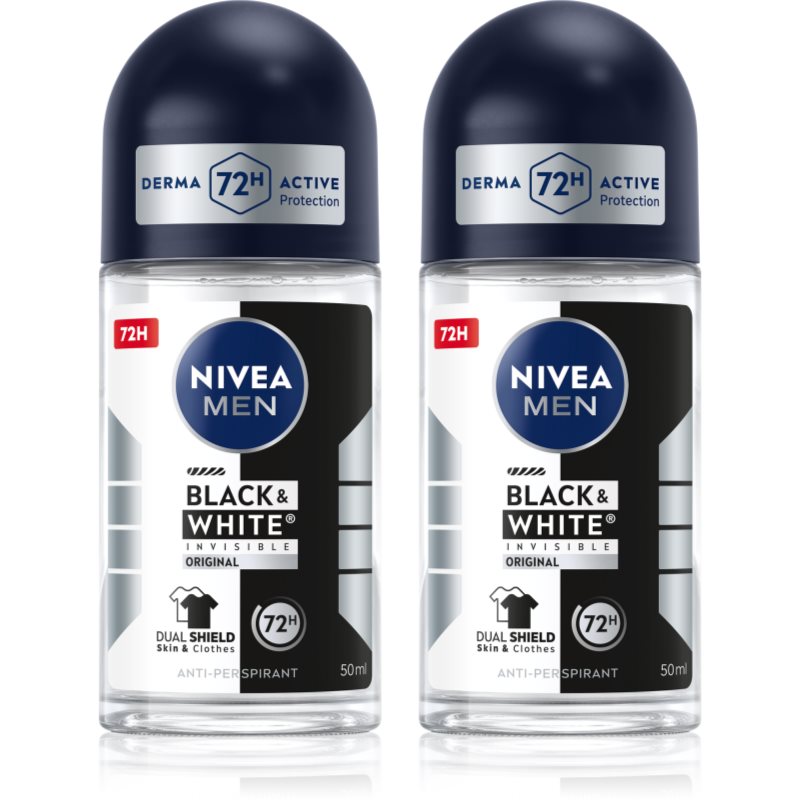 NIVEA MEN Black & White Invisible Original antitranspirante con bola formato ahorro