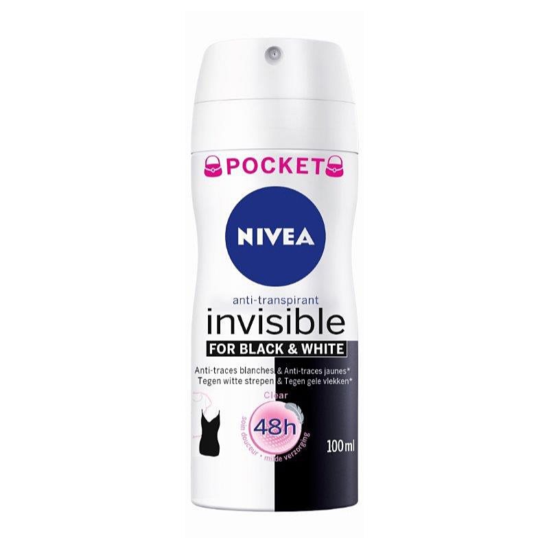 Nivea Invisible Black & White Clear Antiperspirant In A Spray For Women 100 Ml