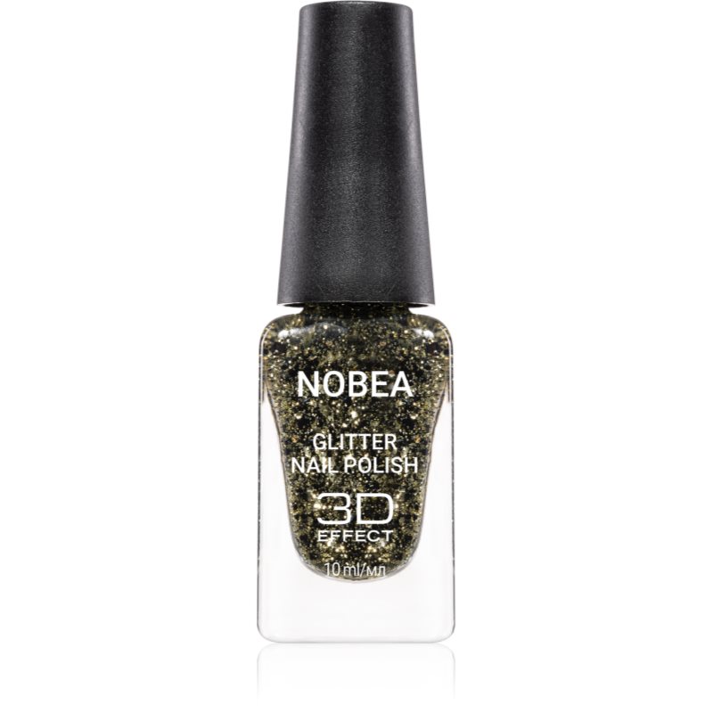 NOBEA Festive smalto per unghie glitter colore 3D Black-gold 10 ml