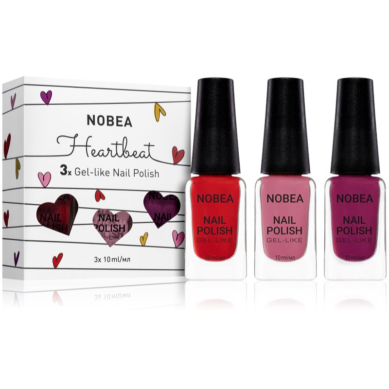 

NOBEA Heartbeat набір лаків для нігтів відтінок Crimson Red