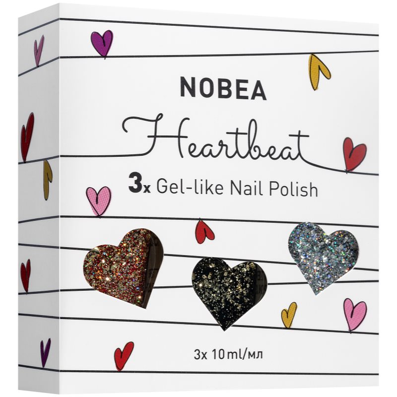 

NOBEA Heartbeat набір лаків для нігтів з блискітками