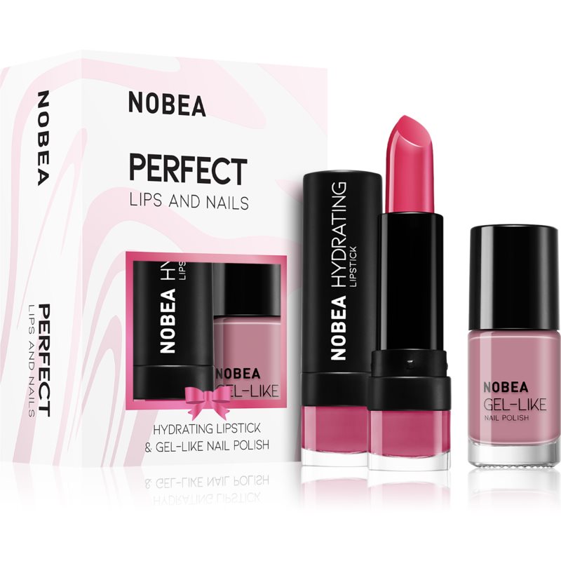 NOBEA Day-to-Day Perfect Lips and Nails kit med nagellack och återfuktande läppstift female