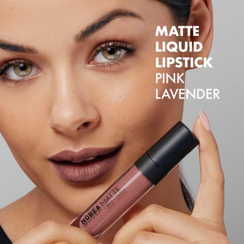 NOBEA Day-to-Day Matte Liquid Lipstick matný tekutý rúž odtieň Pink Lavender #M11 7 ml (obrázok 4)