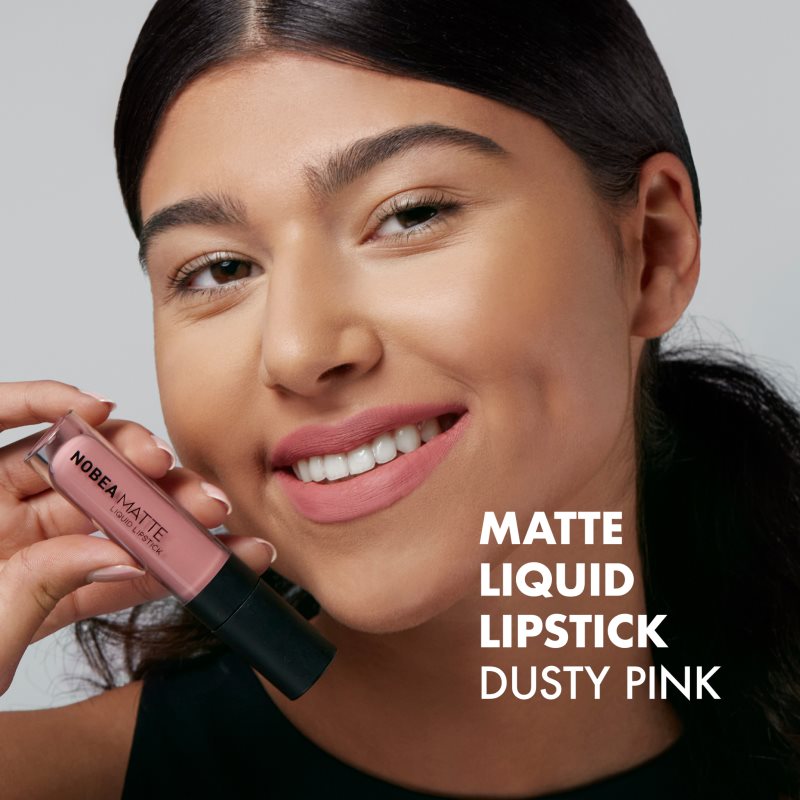 NOBEA Day-to-Day Matte Liquid Lipstick matný tekutý rúž odtieň Dusty Pink #M02 7 ml (obrázok 4)