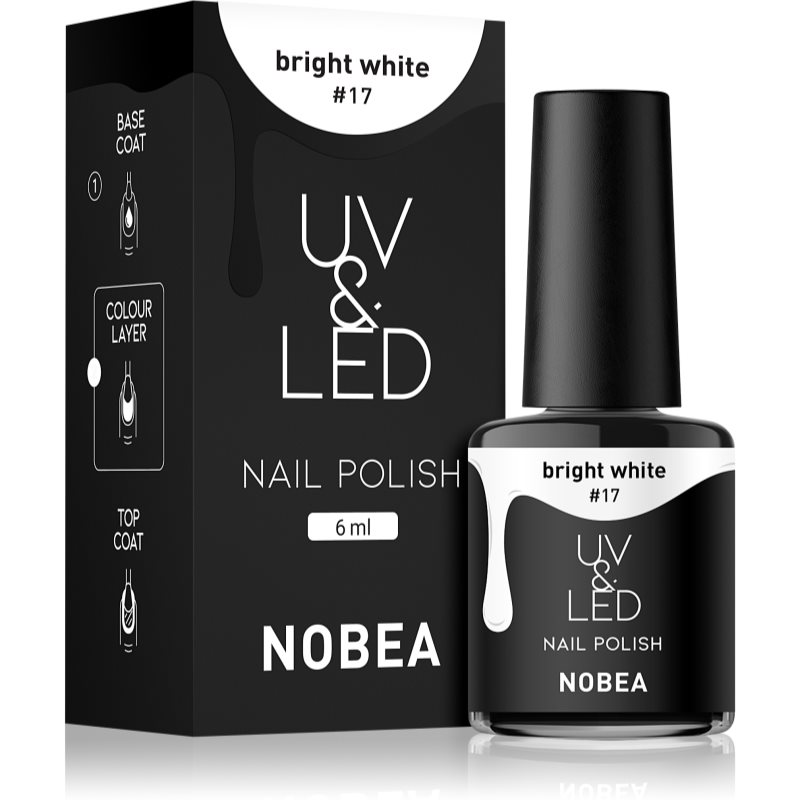 NOBEA UV & LED Nail Polish Gel Nail Polish For UV/LED Hardening Glossy Shade Bright White #17 6 Ml